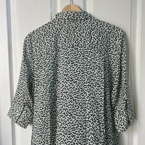 Nordstrom Signature Shirtdress SZ2 Utility Stretch Silk Button Down Green - Picture 7 of 7